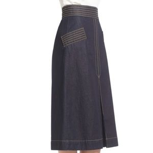 Denim midi skirt